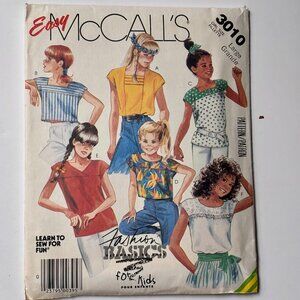 McCall's Girl's Tops Uncut Pattern 3010 (L, 12-14)
